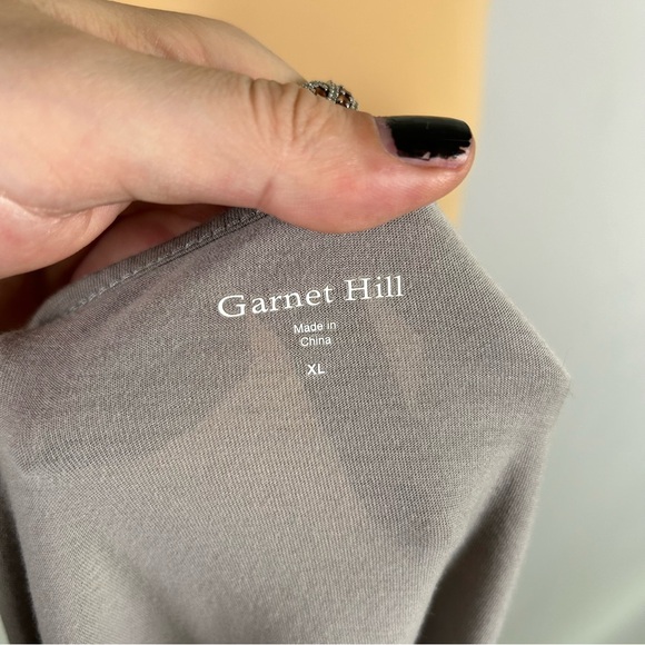 Garnet Hill Grey Cowl Neck Lightweight Short Sleeve Top Size XL - Picture 5 of 5